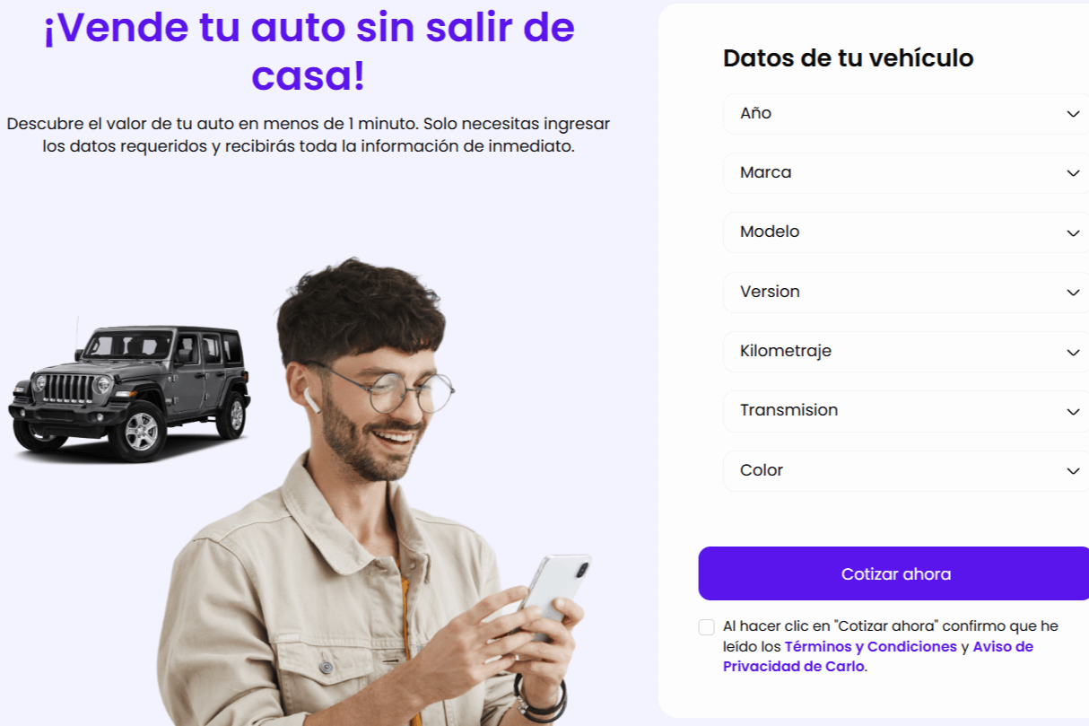 Vende tu auto paso 1